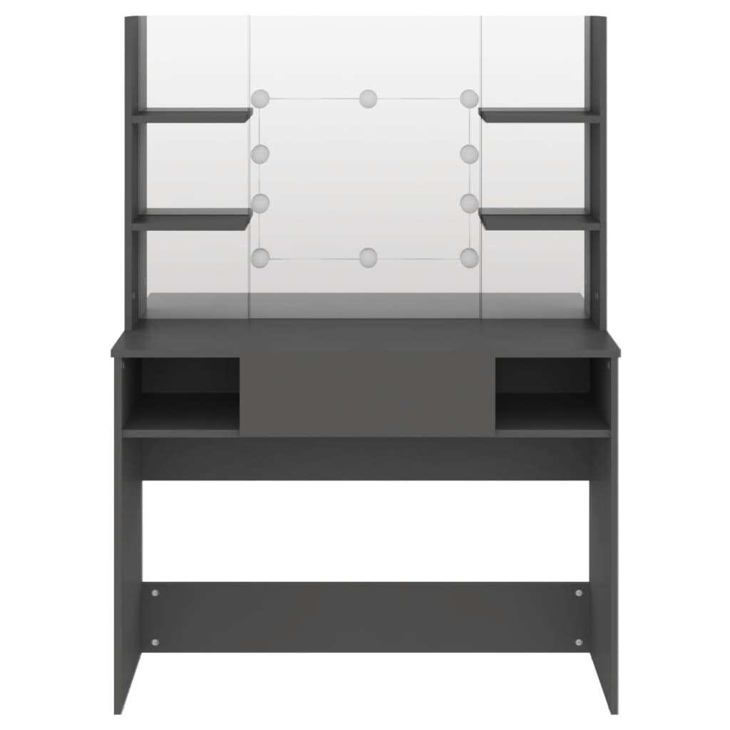 Table de maquillage avec éclairage LED 100x40x135 cm MDF Gris - XIOS