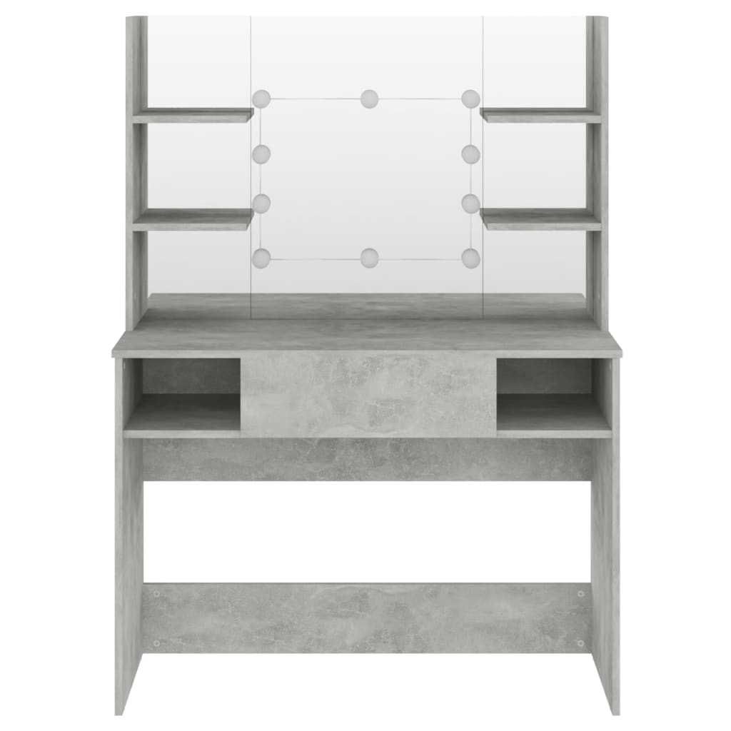 Table de maquillage éclairage LED 100x40x135 cm MDF Gris béton - XIOS
