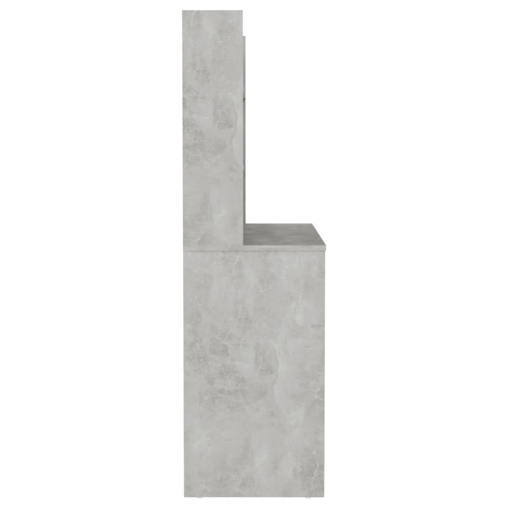 Table de maquillage éclairage LED 100x40x135 cm MDF Gris béton - XIOS