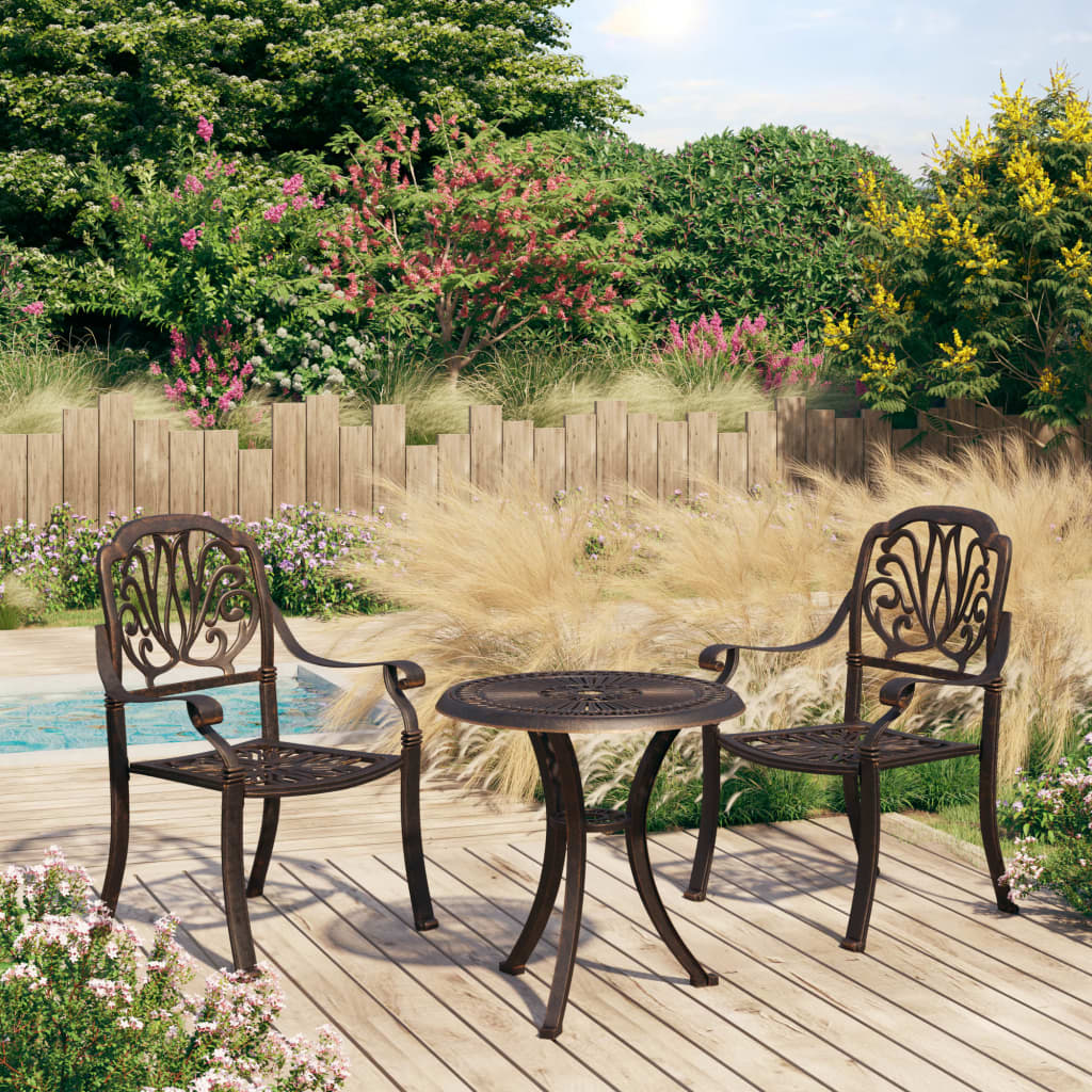 Ensemble de bistro 3 pcs Aluminium coulé Bronze - XIOS