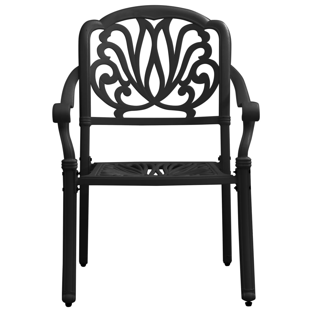 Ensemble de bistro 3 pcs Aluminium coulé Noir