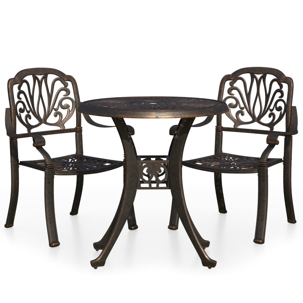 Ensemble de bistro 3 pcs Aluminium coulé Bronze - XIOS