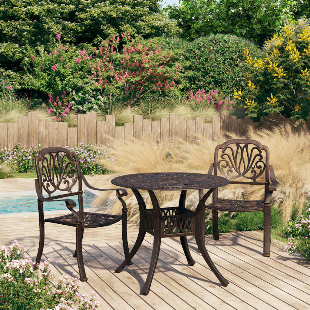 Ensemble de bistro 3 pcs Aluminium coulé Bronze - XIOS