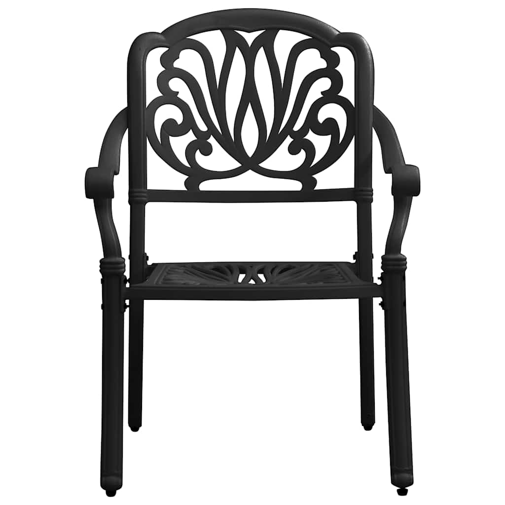 Ensemble de bistro 3 pcs Aluminium coulé Noir