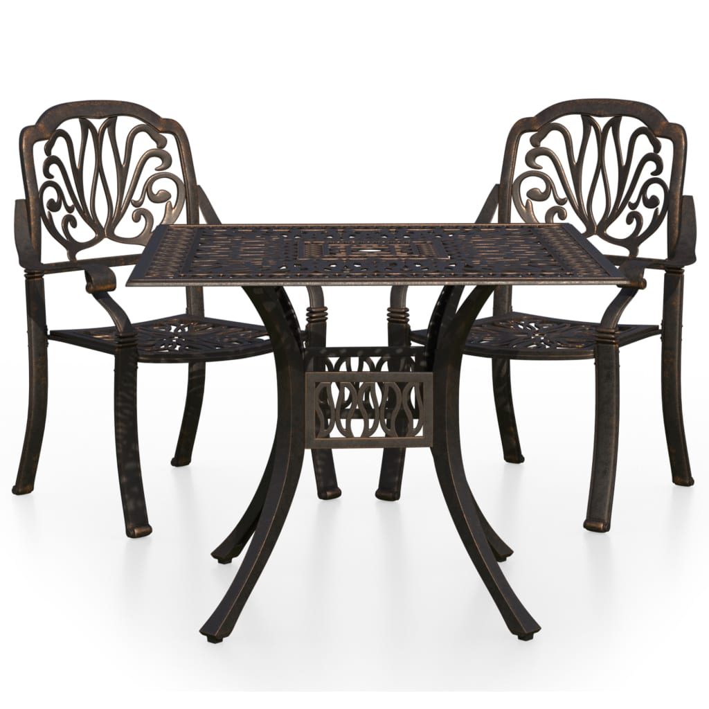 Ensemble de bistro 3 pcs Aluminium coulé Bronze - XIOS