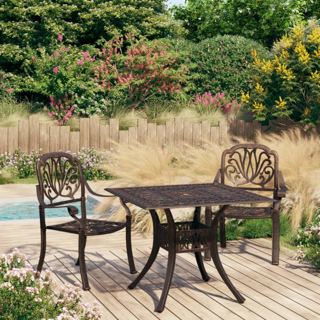 Ensemble de bistro 3 pcs Aluminium coulé Bronze - XIOS
