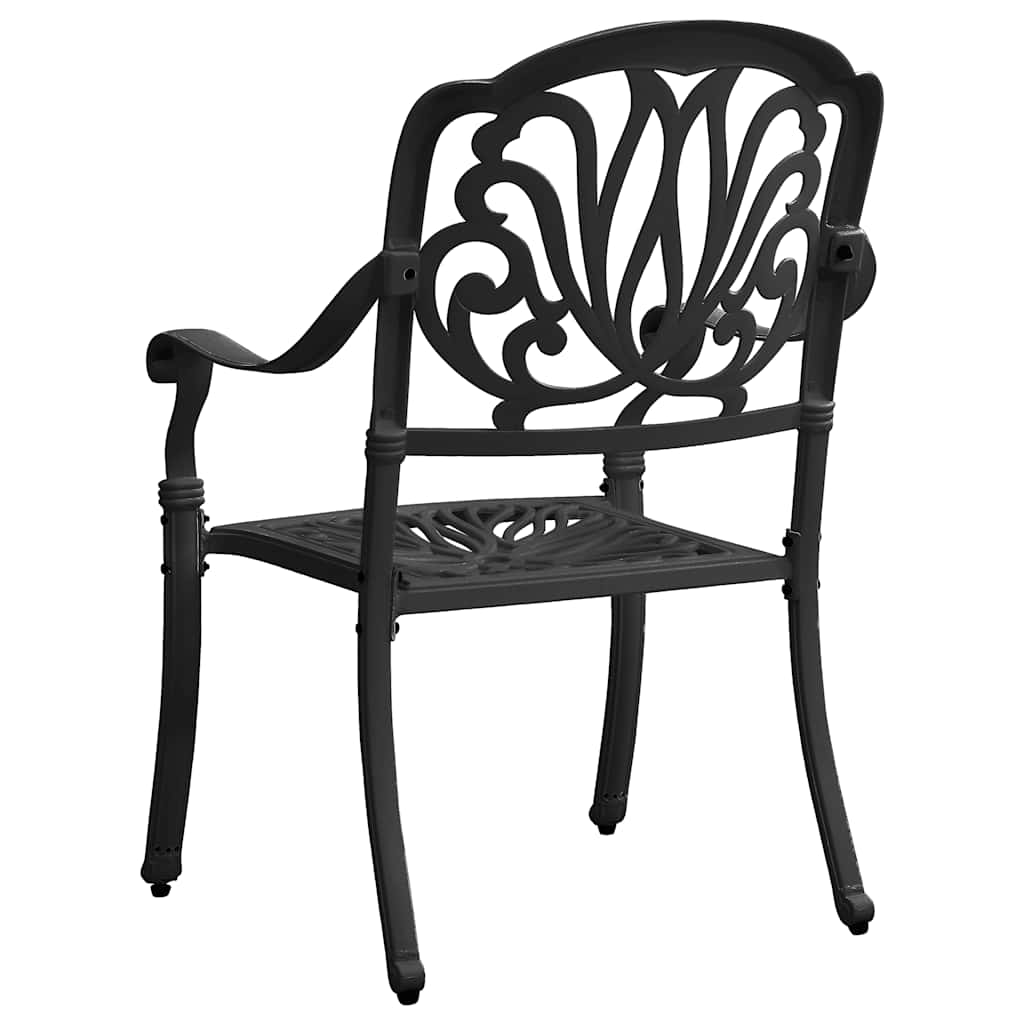 Ensemble de bistro 3 pcs Aluminium coulé Noir