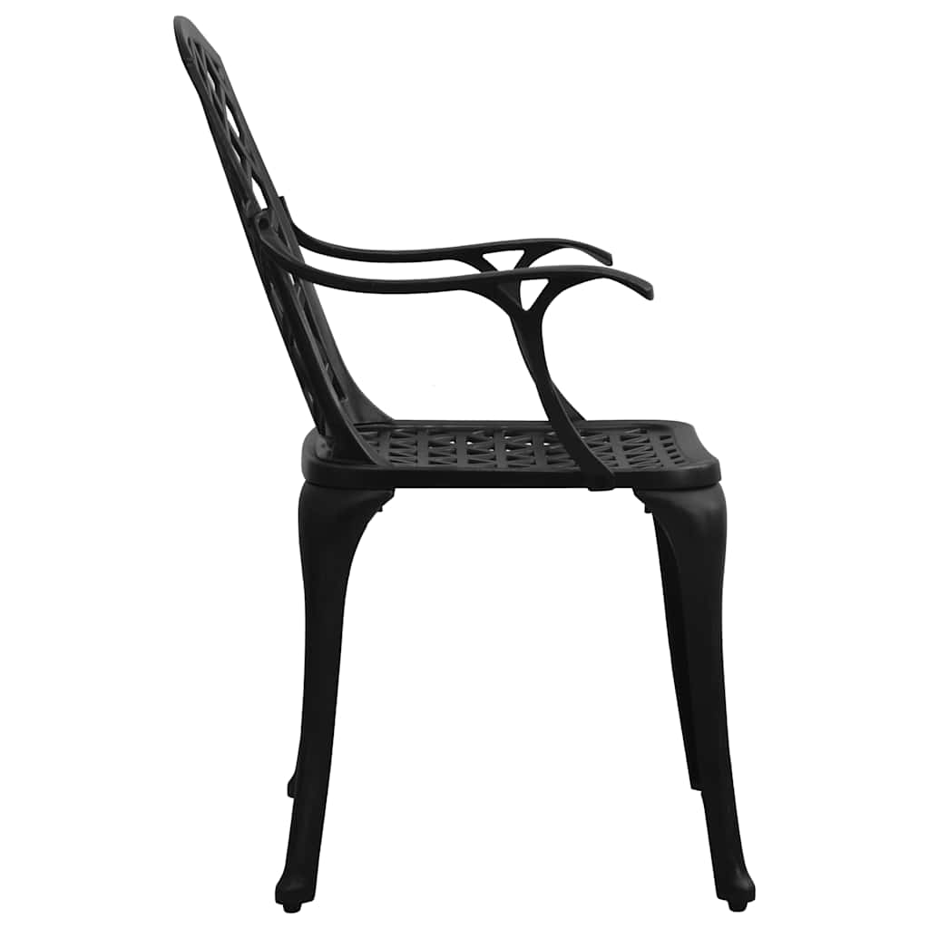 Ensemble de bistro 3 pcs Aluminium coulé Noir