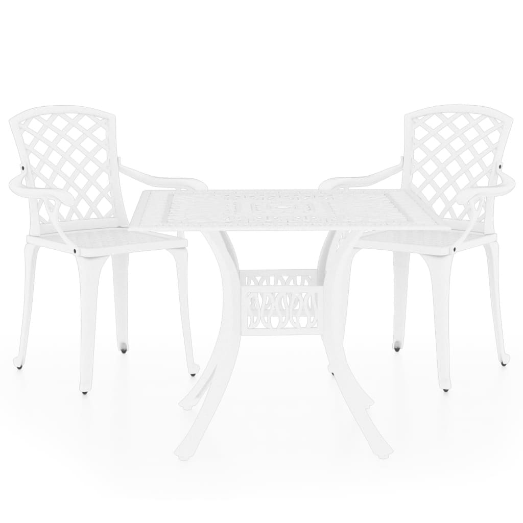 Ensemble de bistro 3 pcs Aluminium coulé Blanc
