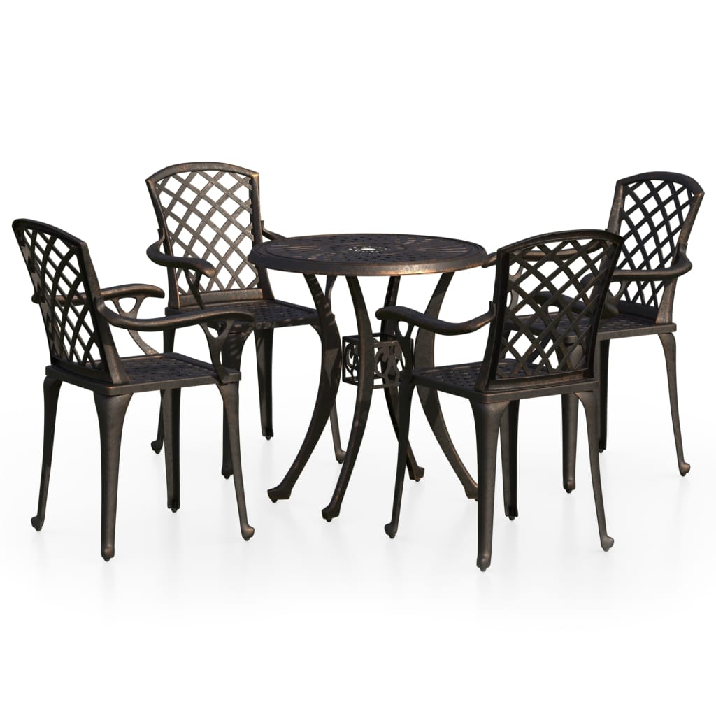 Ensemble de bistro 5 pcs Aluminium coulé Bronze