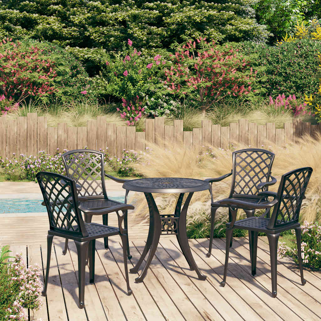 Ensemble de bistro 5 pcs Aluminium coulé Noir