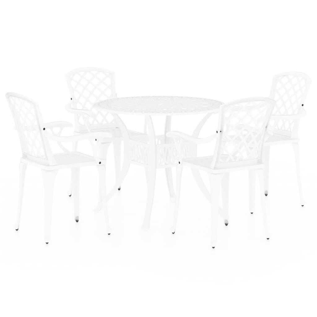 Ensemble de bistro 5 pcs Aluminium coulé Blanc