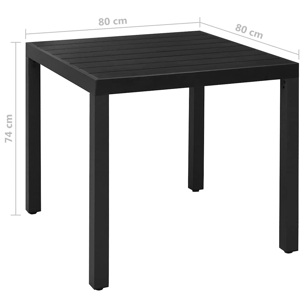 Ensemble à manger de jardin 5 pcs aluminium noir