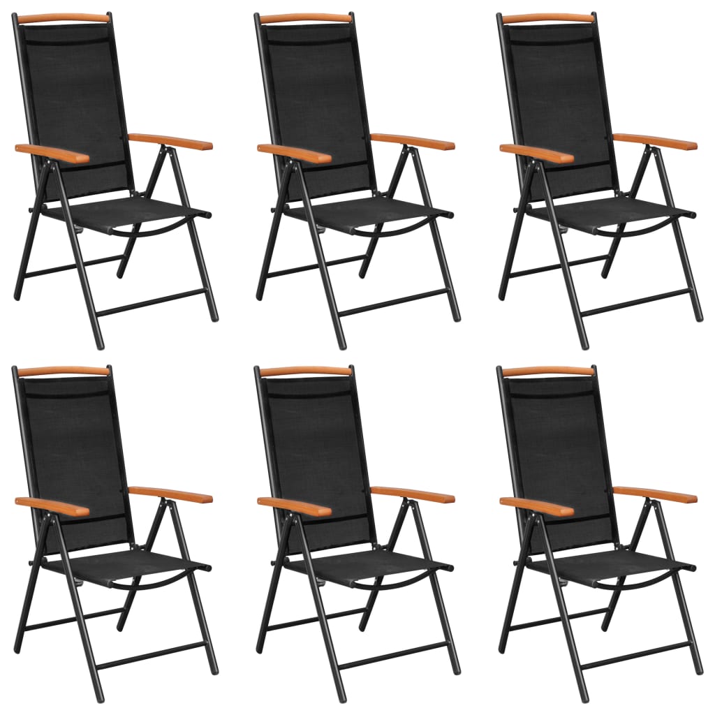 Ensemble à manger de jardin 7 pcs Aluminium Noir