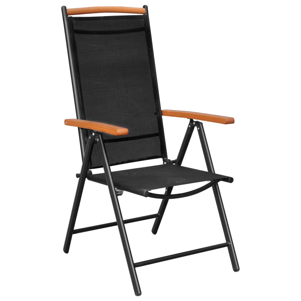 Ensemble à manger de jardin 7 pcs Aluminium Noir