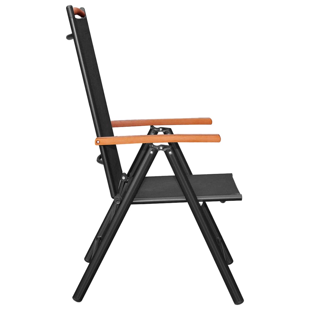 Ensemble à manger de jardin 7 pcs Aluminium Noir