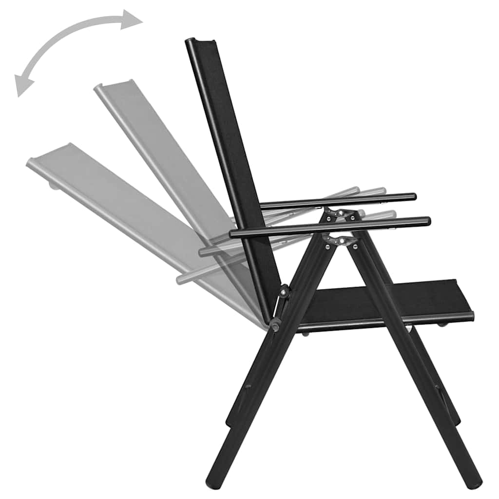 Ensemble à manger de jardin 5 pcs Aluminium Noir