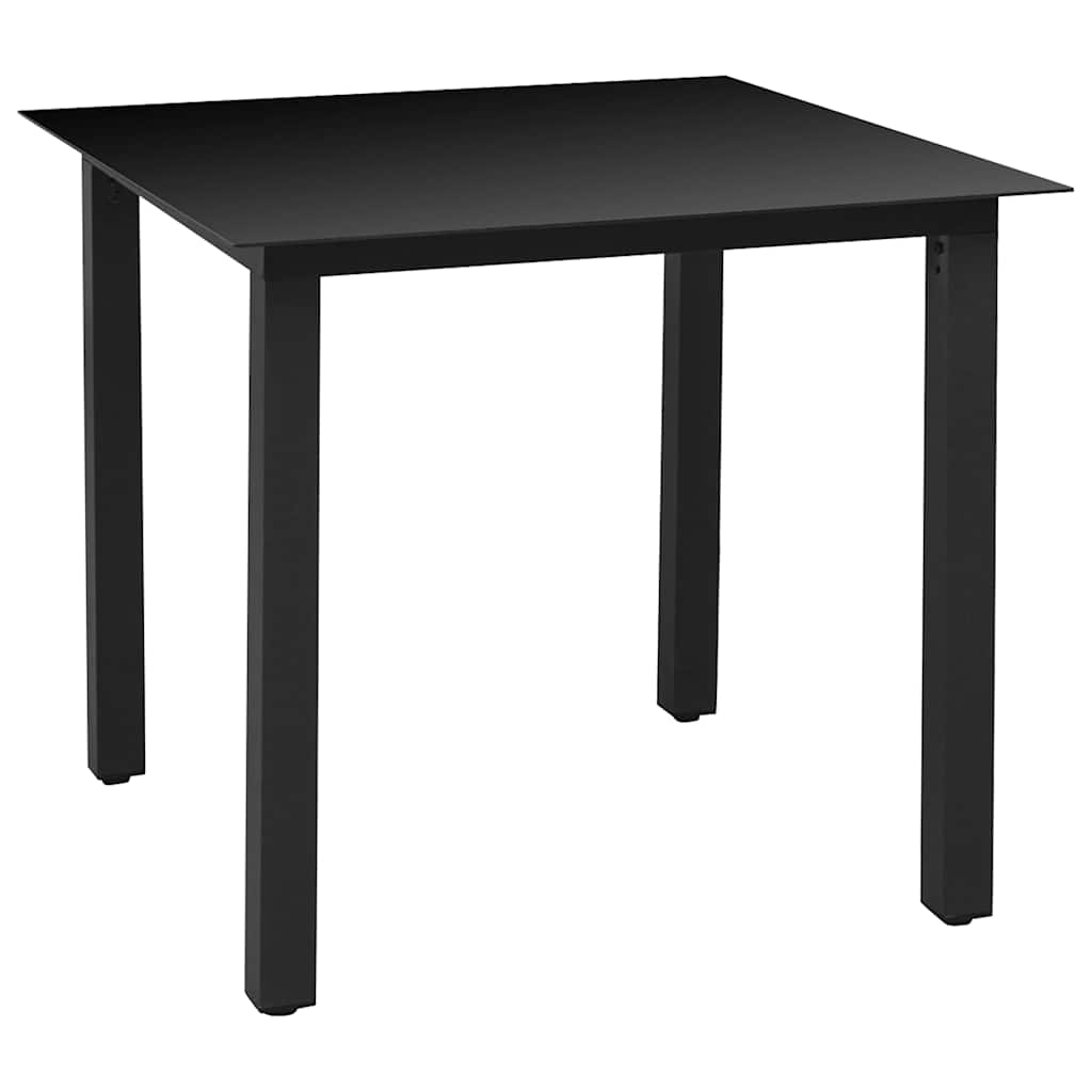 Ensemble à manger de jardin 5 pcs Aluminium Noir