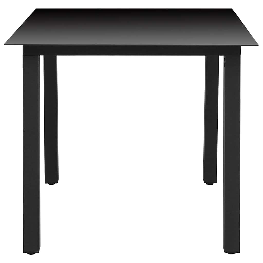 Ensemble à manger de jardin 5 pcs Aluminium Noir