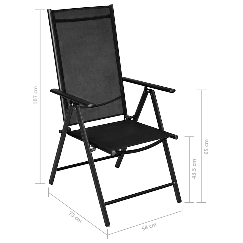 Ensemble à manger de jardin 5 pcs Aluminium Noir