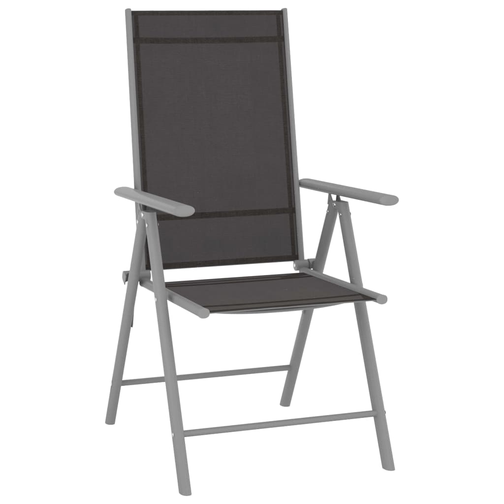 Ensemble à manger de jardin 5 pcs aluminium argenté et noir