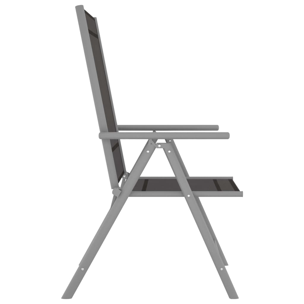 Ensemble à manger de jardin 5 pcs aluminium argenté et noir