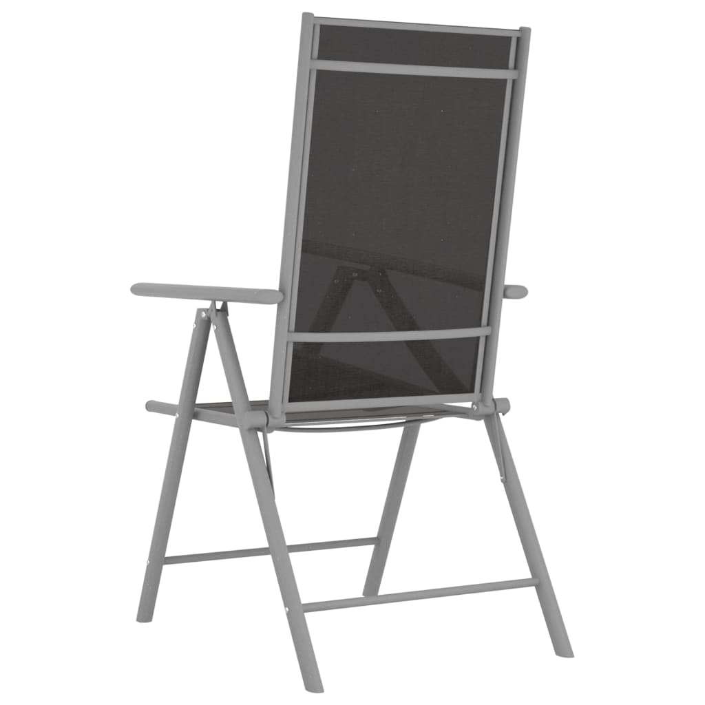 Ensemble à manger de jardin 5 pcs aluminium argenté et noir
