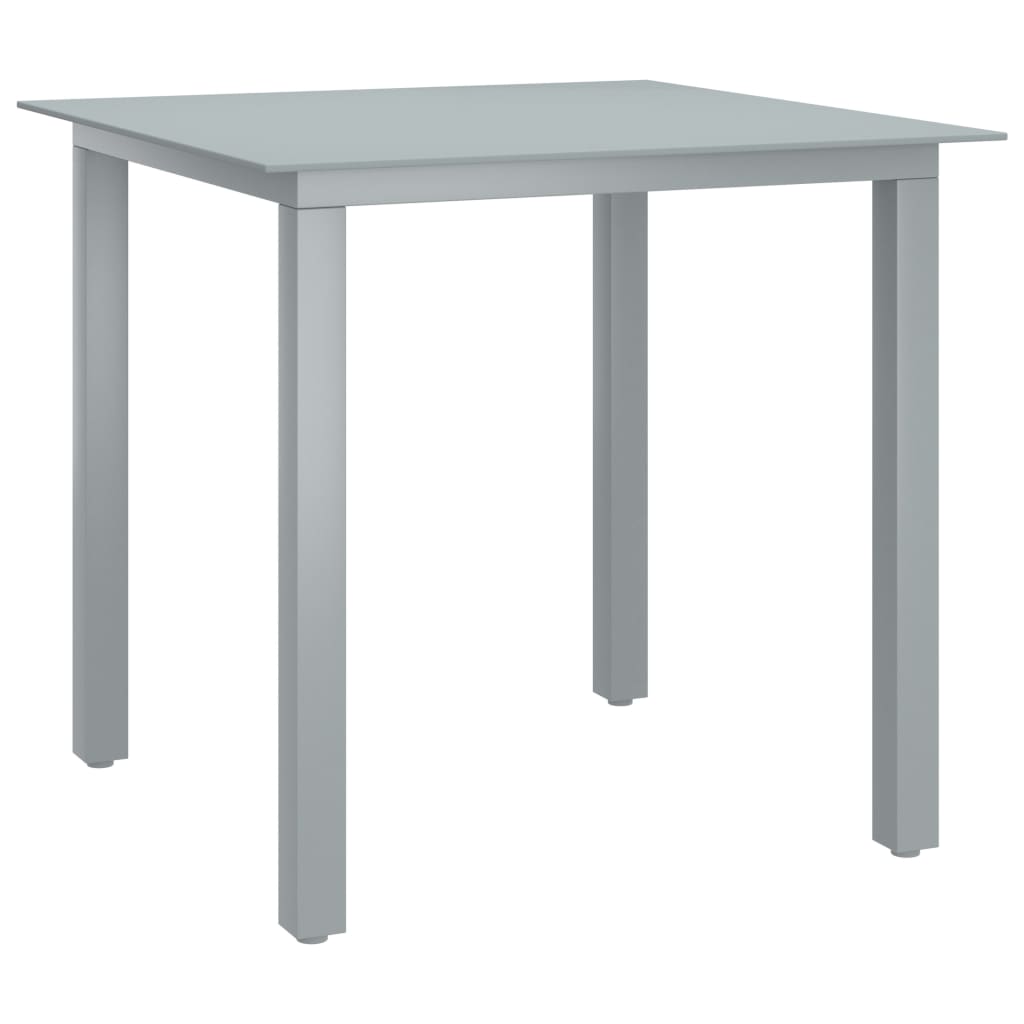 Ensemble à manger de jardin 5 pcs aluminium argenté et noir