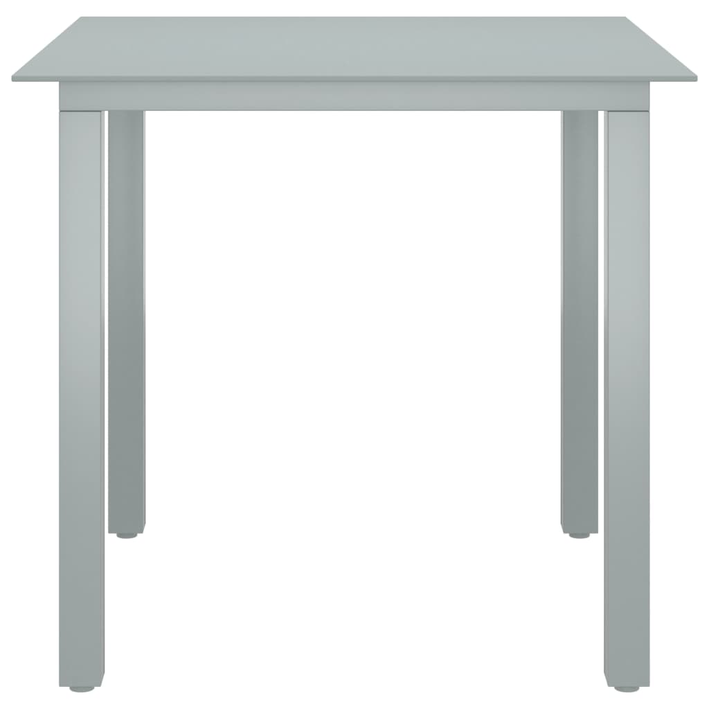 Ensemble à manger de jardin 5 pcs aluminium argenté et noir