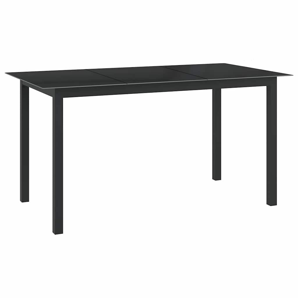Ensemble à manger de jardin 7 pcs aluminium noir