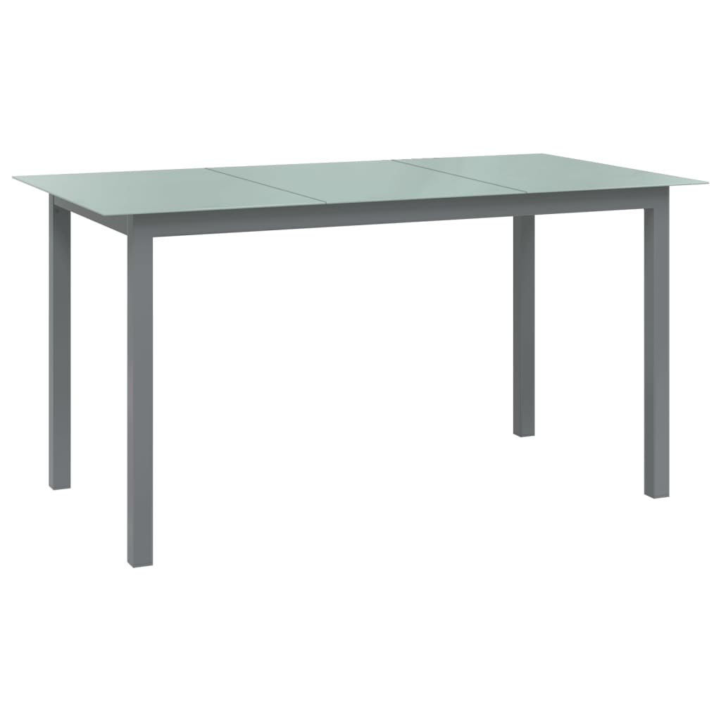 Ensemble à manger de jardin 7 pcs aluminium argenté et noir