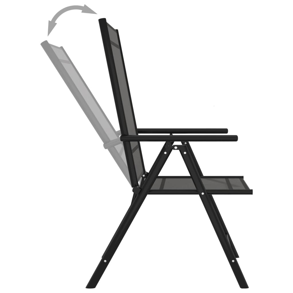 Salon de jardin 9 pcs Noir et anthracite