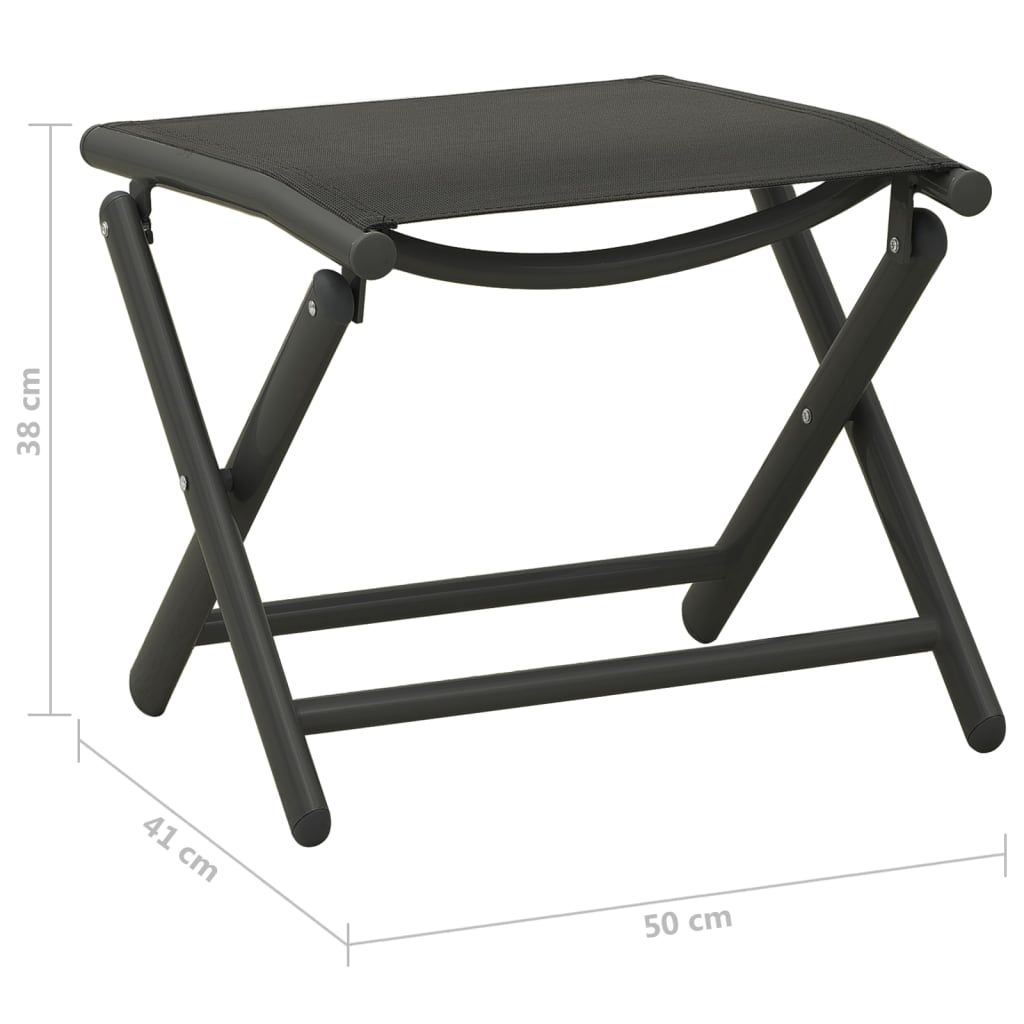 Salon de jardin 9 pcs Noir et anthracite