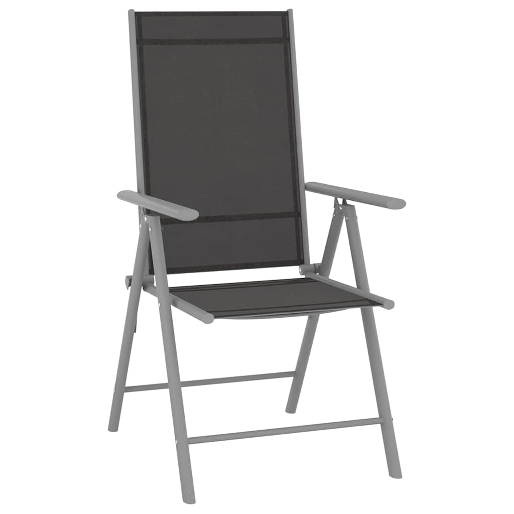 Salon de jardin 9 pcs Noir et argenté