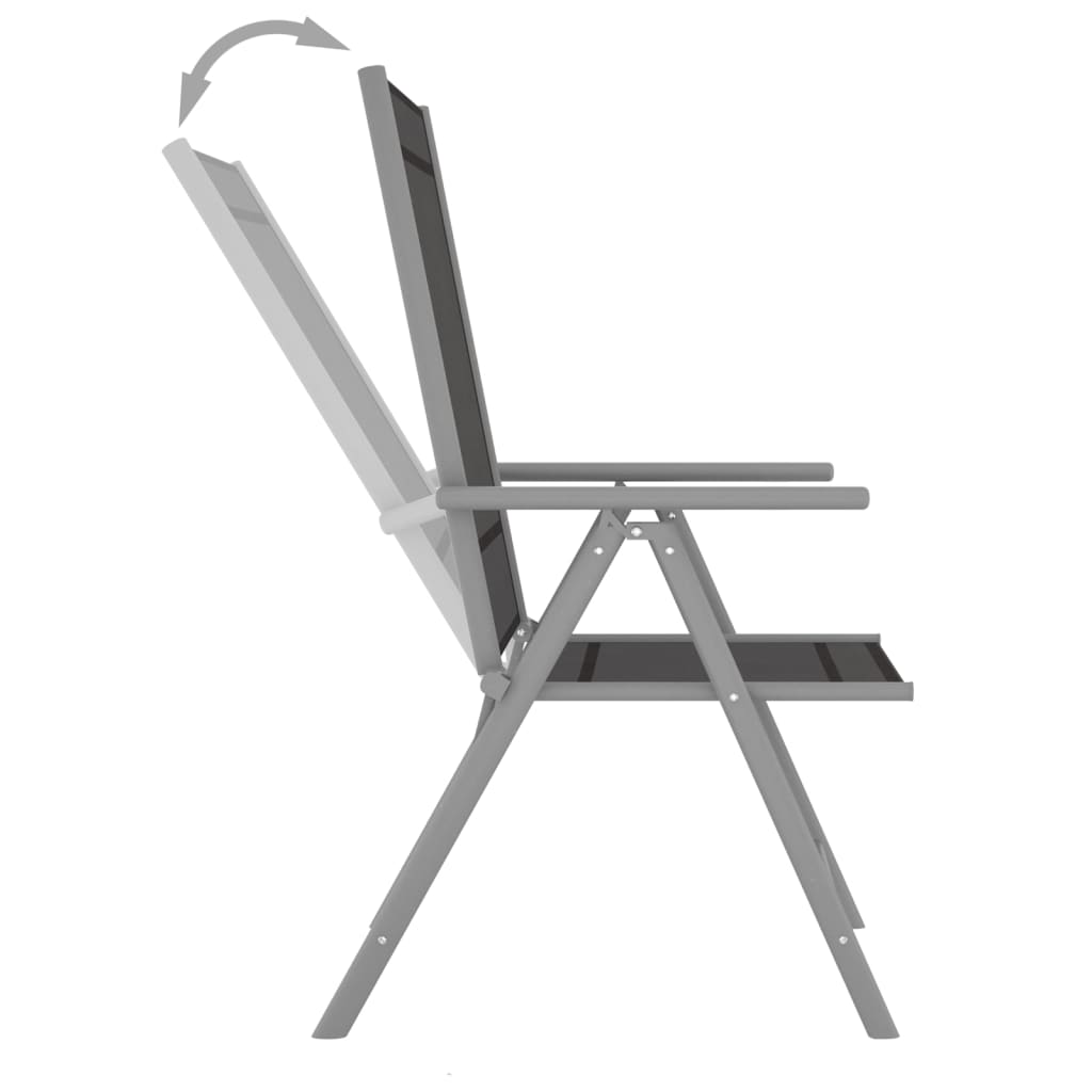 Ensemble à manger de jardin 10 pcs noir et argenté