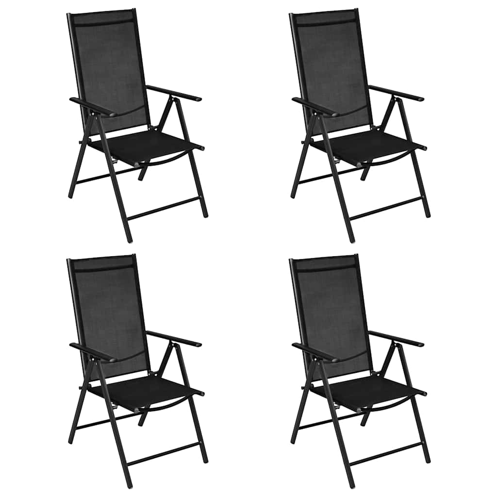 Ensemble à manger de jardin 5 pcs aluminium noir