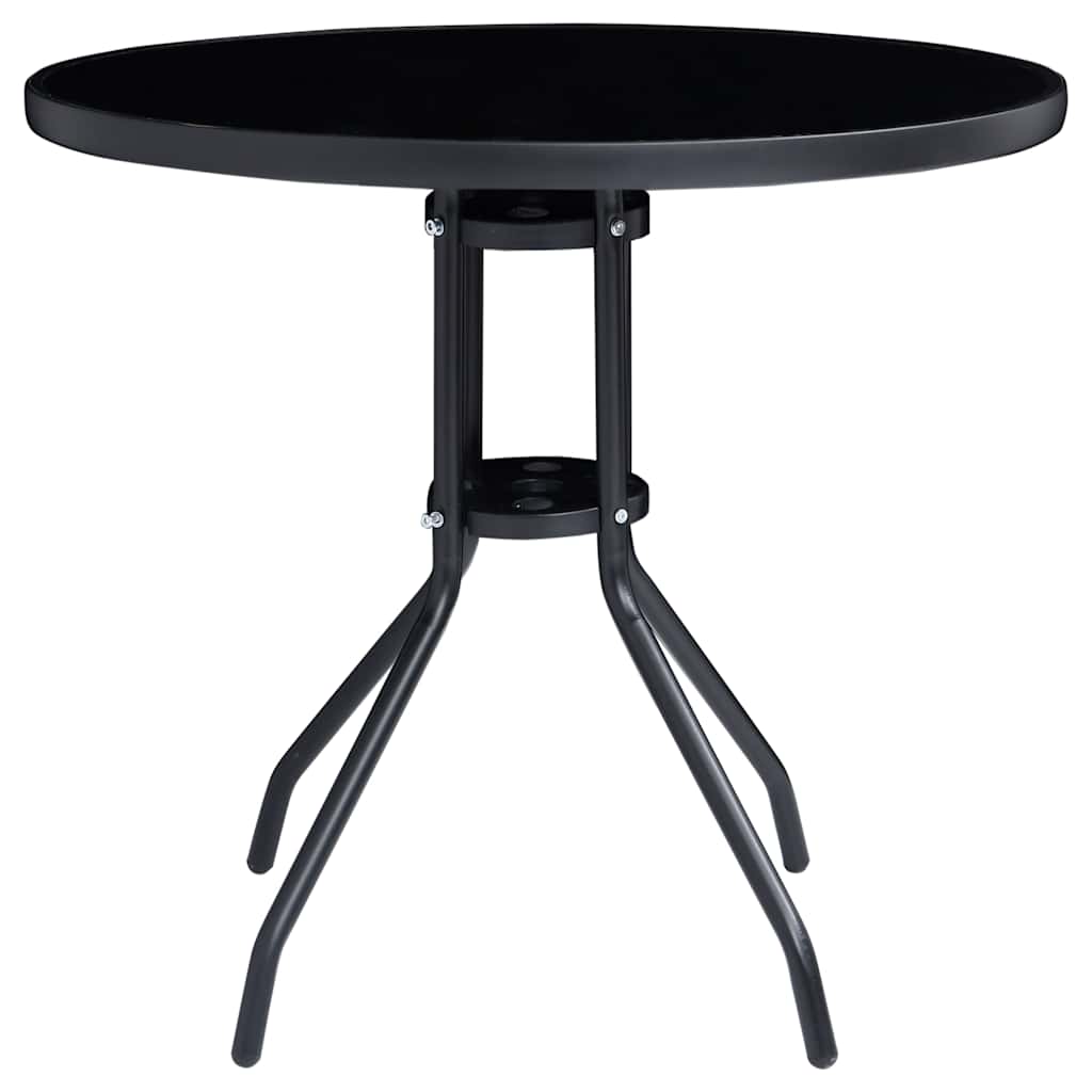 Ensemble à manger de jardin 5 pcs aluminium et textilène noir
