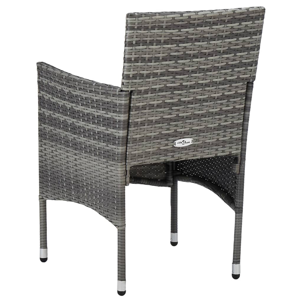 Ensemble à manger de jardin 7 pcs Résine tressée Gris