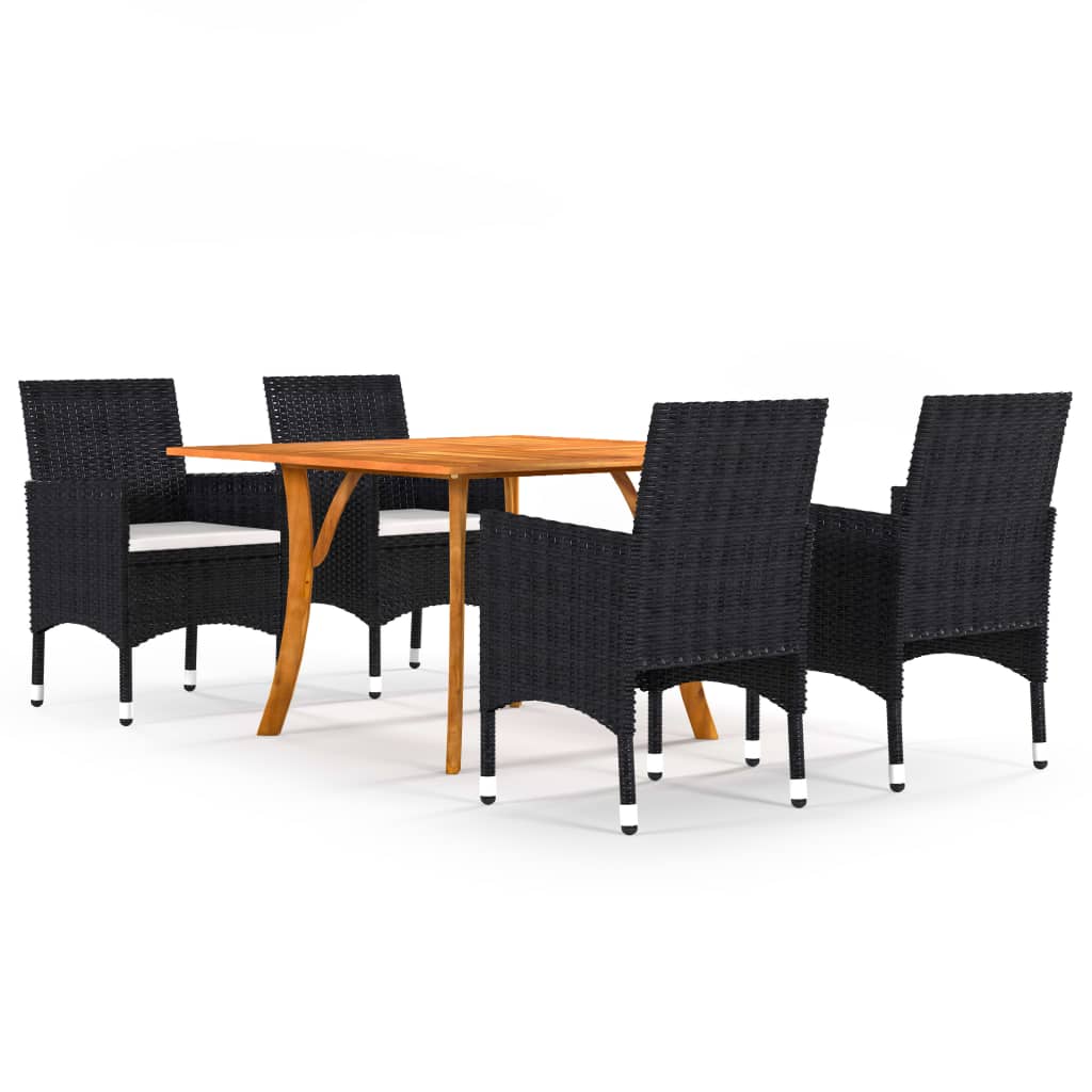 Ensemble à manger de jardin 5 pcs Noir