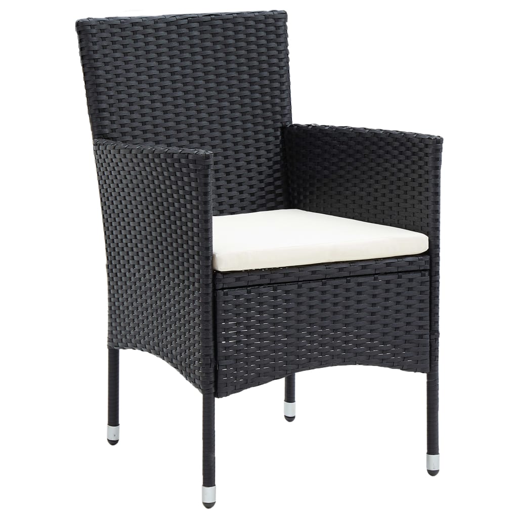 Ensemble à manger de jardin 5 pcs Noir