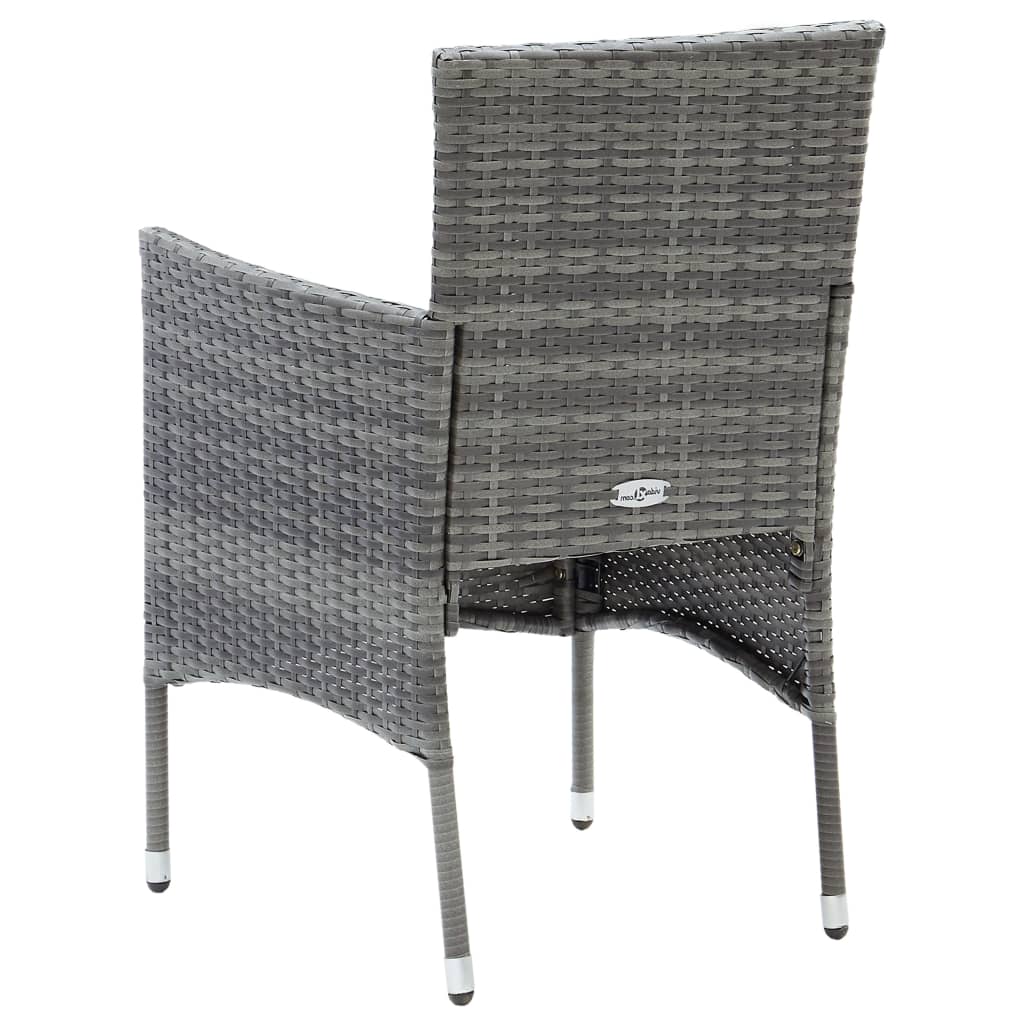 Ensemble à manger de jardin 5 pcs Gris