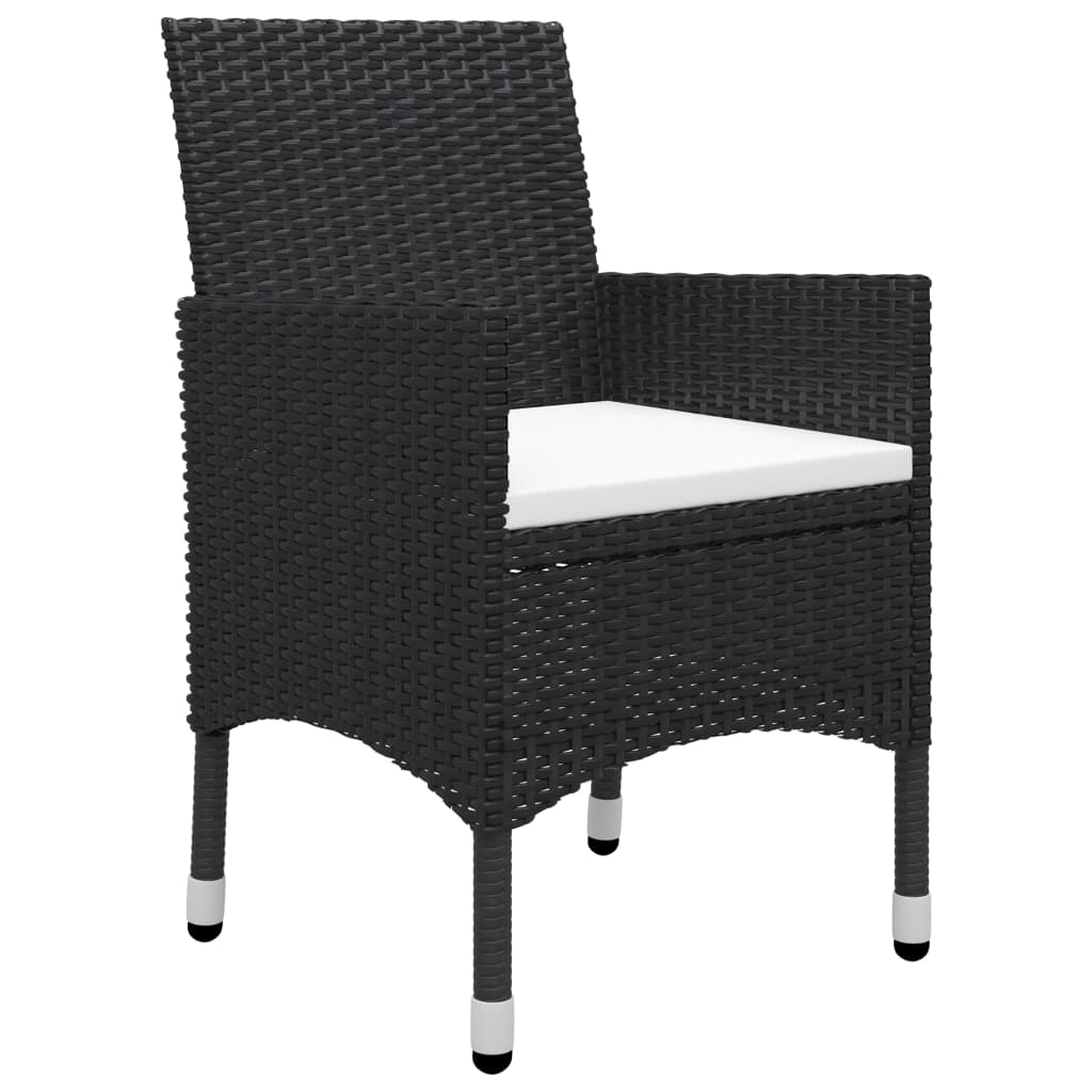 Ensemble à manger de jardin 5 pcs Noir