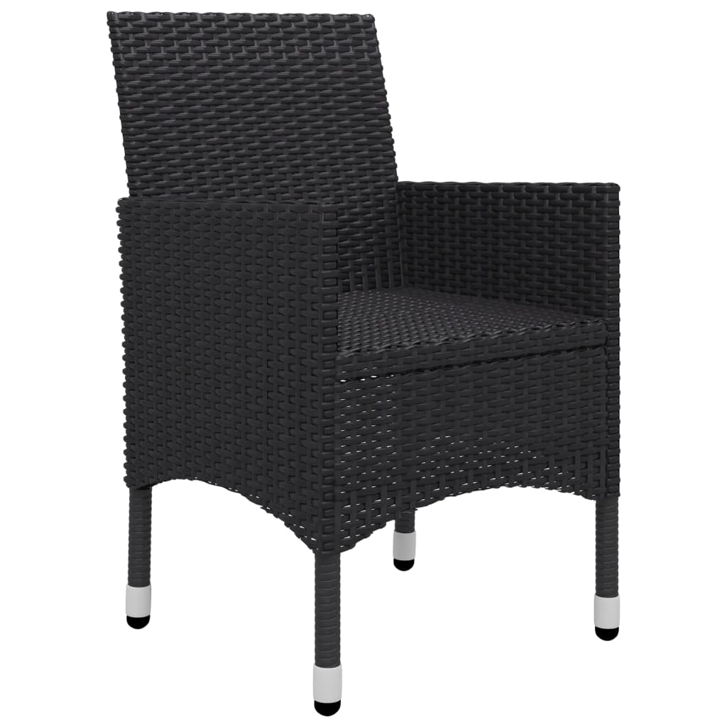 Ensemble à manger de jardin 5 pcs Noir