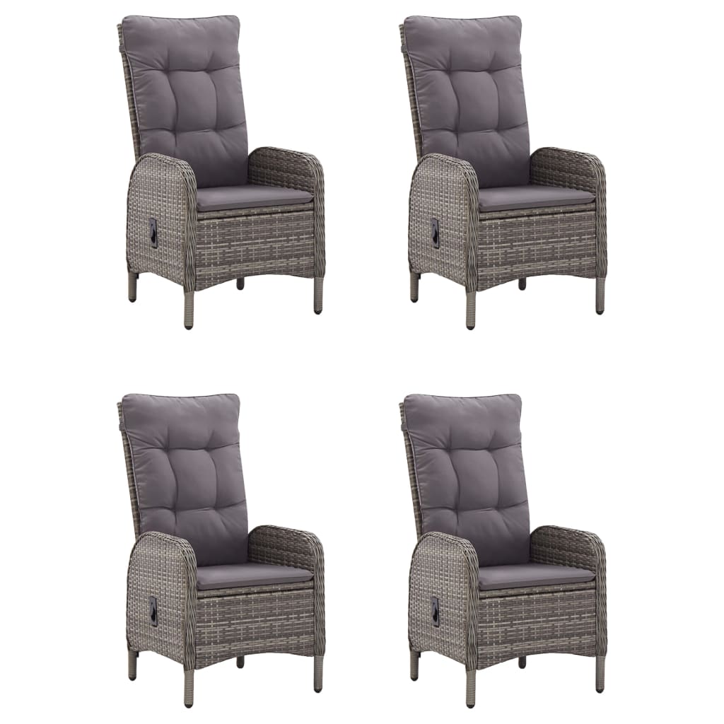 Ensemble à manger de jardin 5 pcs Gris