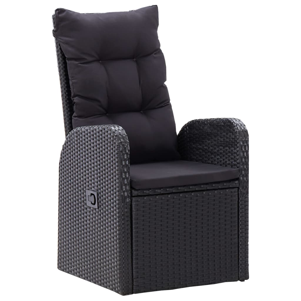 Ensemble de salle à manger de jardin 5 pcs Noir