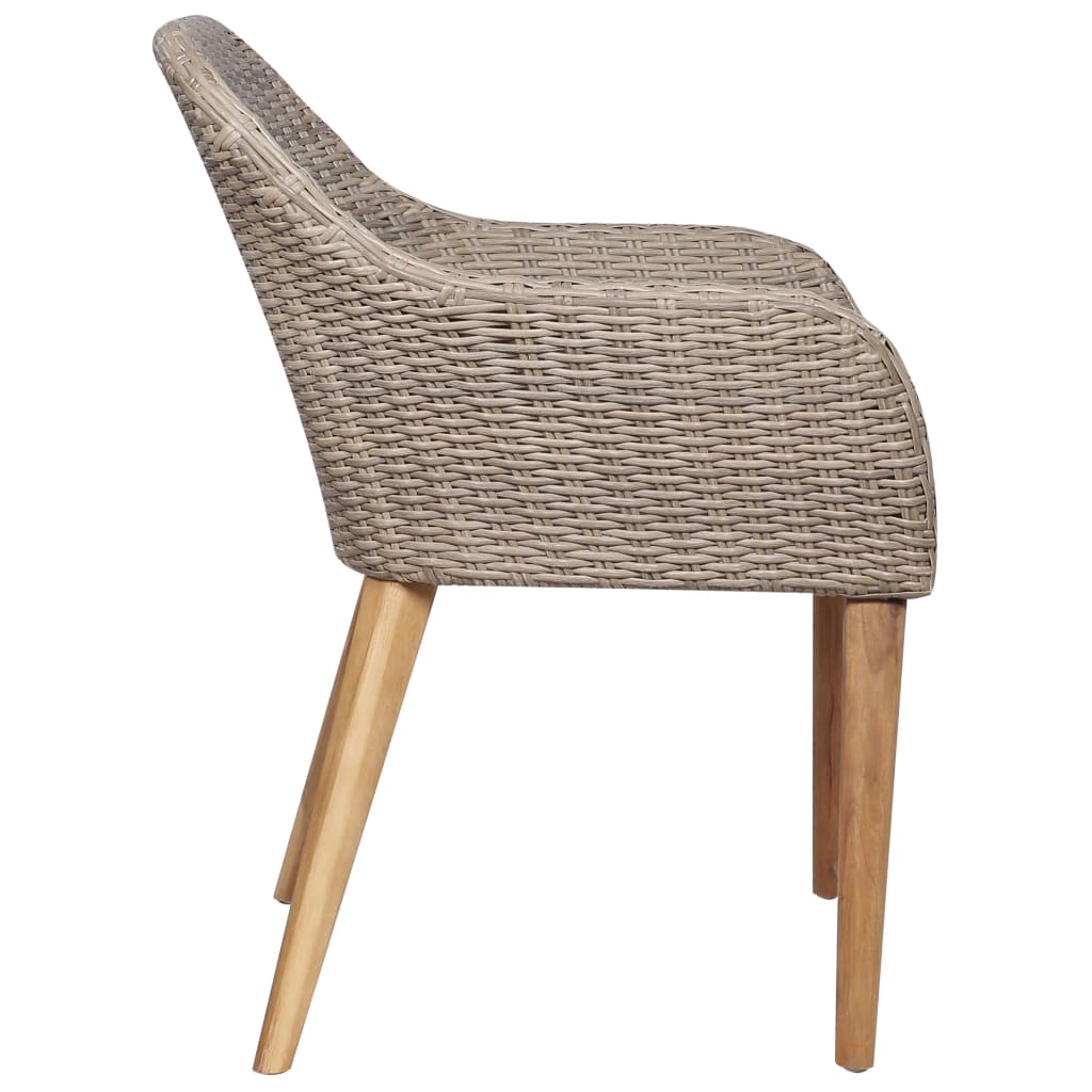 Ensemble à manger de jardin 5 pcs Marron