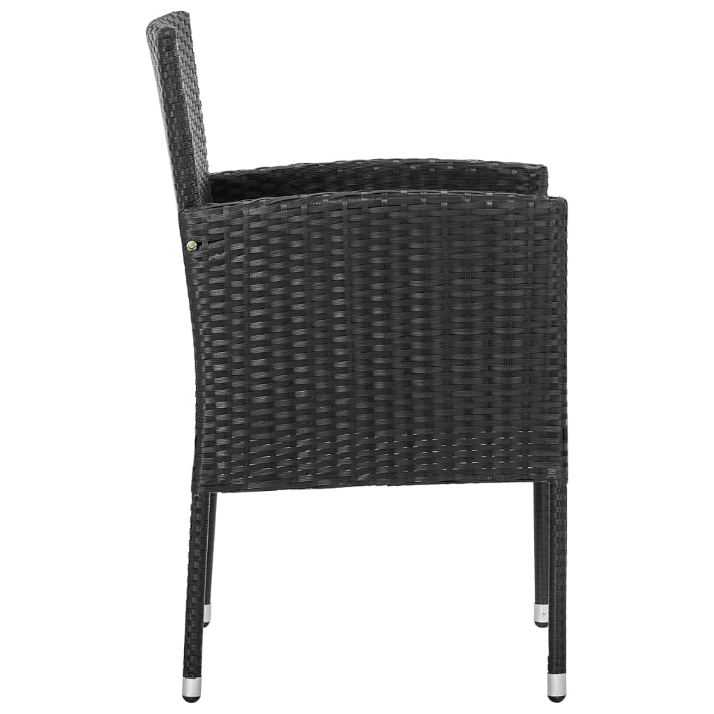 Ensemble à manger de jardin 5 pcs Noir