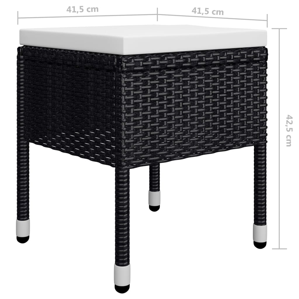 Ensemble à manger de jardin 5 pcs Noir