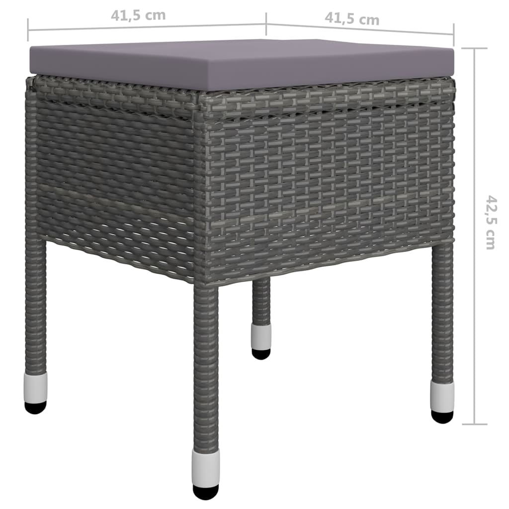 Ensemble à manger de jardin 5 pcs Gris