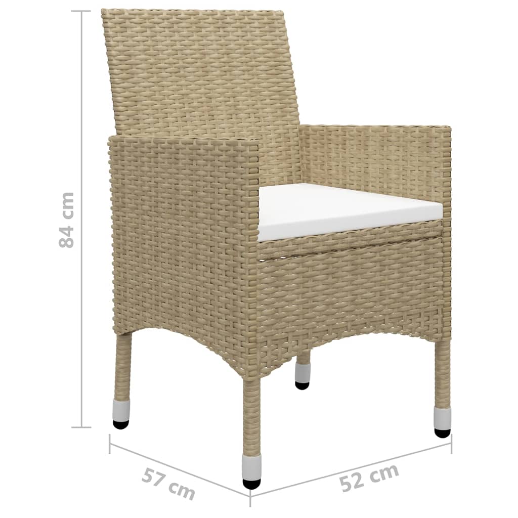 Ensemble à manger de jardin 5 pcs Beige